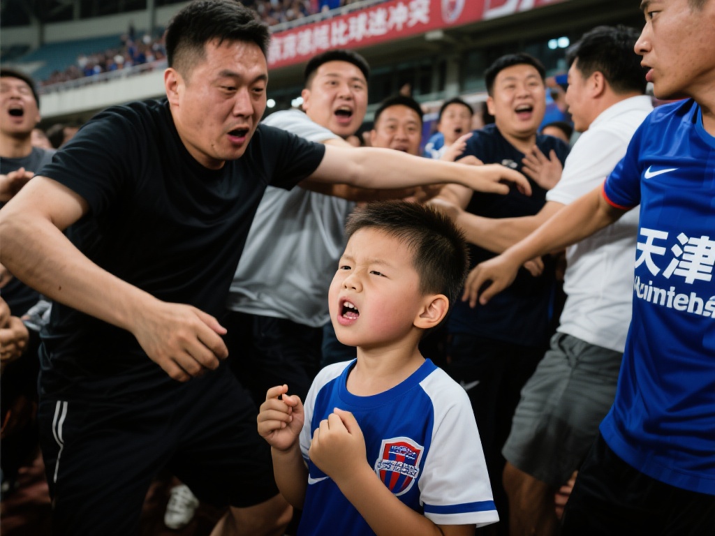 京津德比现场球迷对骂,小朋友无奈吐槽 尤其令人印象深刻的是,一位年仅七八岁的小