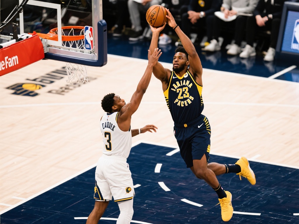 西亚卡姆篮下硬抗得手2+1,步行者拉开骑士10分优势 相比之下,如果当时步行者选择外线投射,可